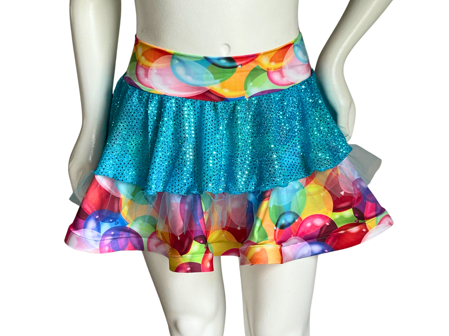 Balloons/Turquoise Badass Bow Skirt