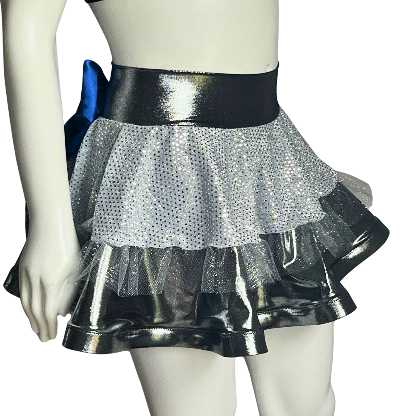 Black Silver/White Silver Badass Bow Skirt