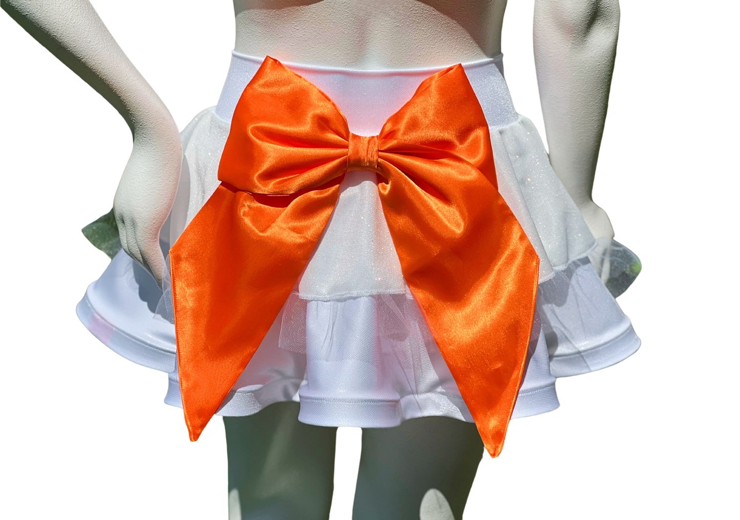 White/White Glitter Badass Bow Skirt