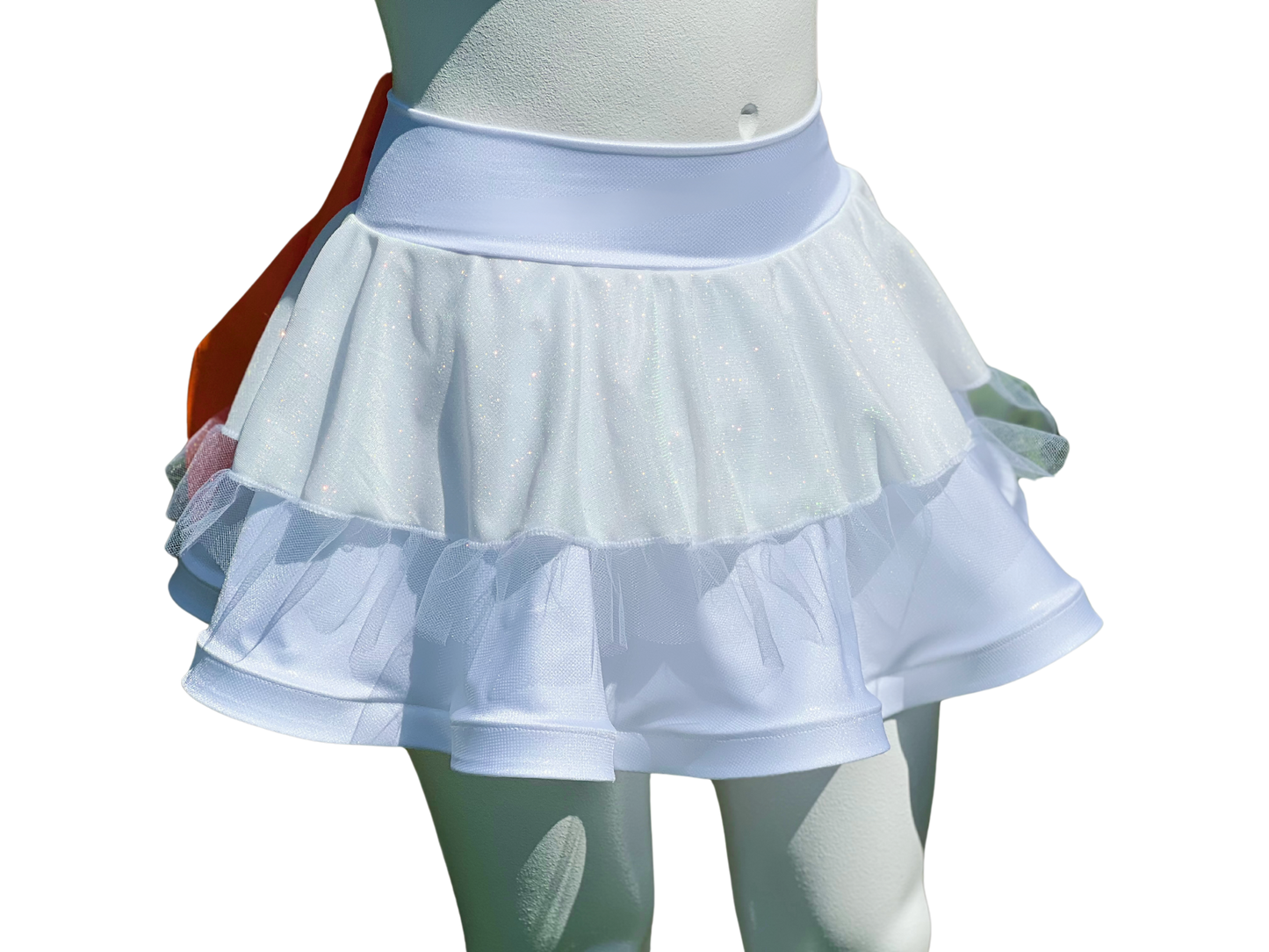 White/White Glitter Badass Bow Skirt