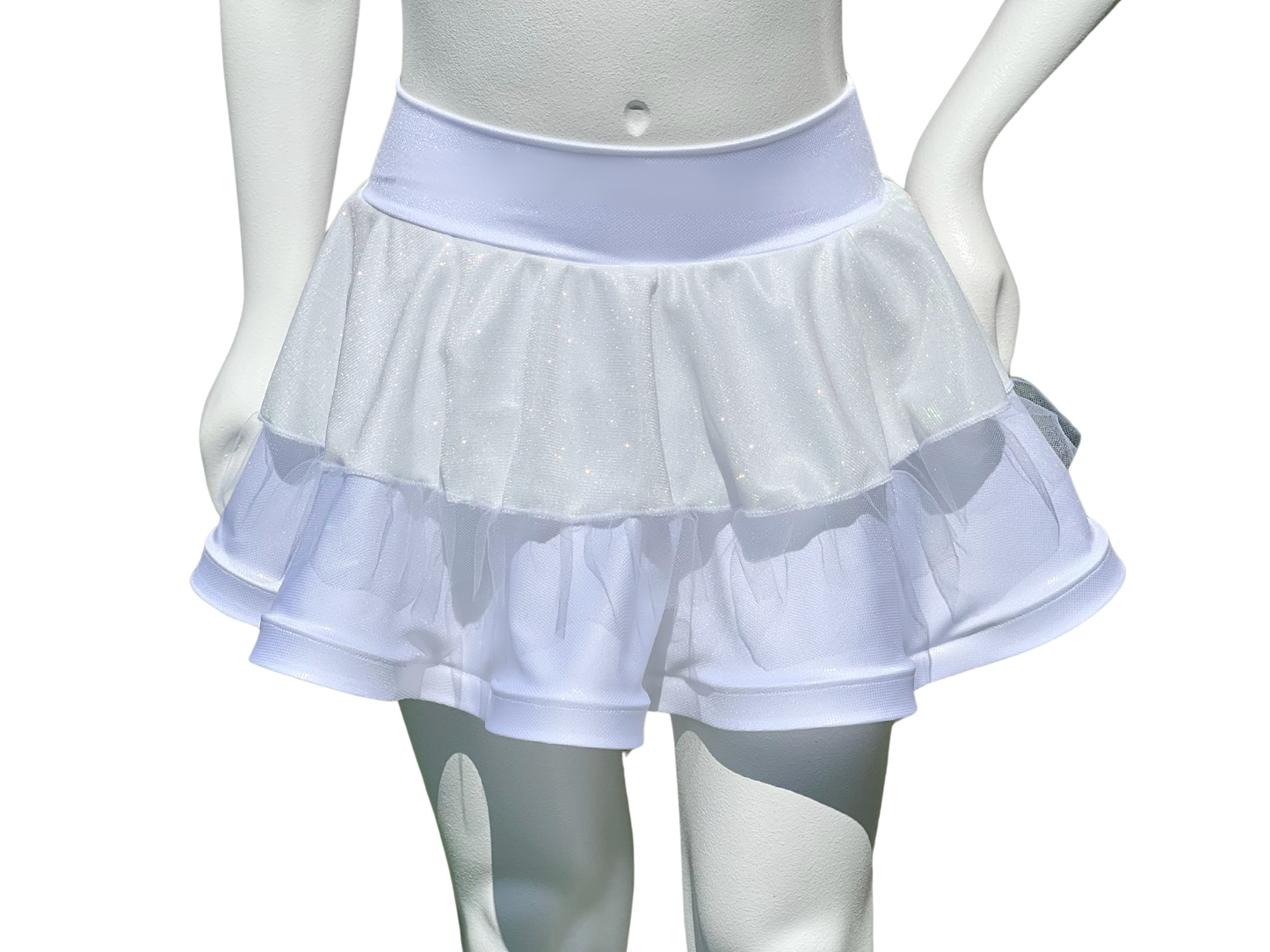 White/White Glitter Badass Bow Skirt