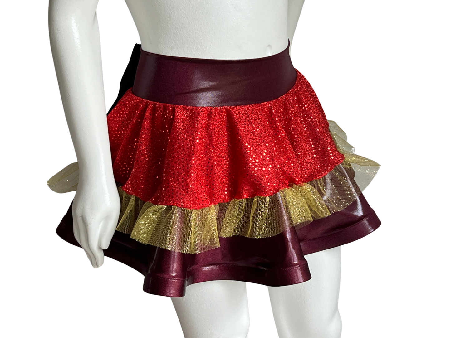 Burgundy/Red Badass Bow Skirt - Size L 34-36 inch waist