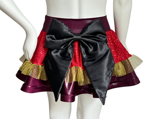 Burgundy/Red Badass Bow Skirt - Size L 34-36 inch waist