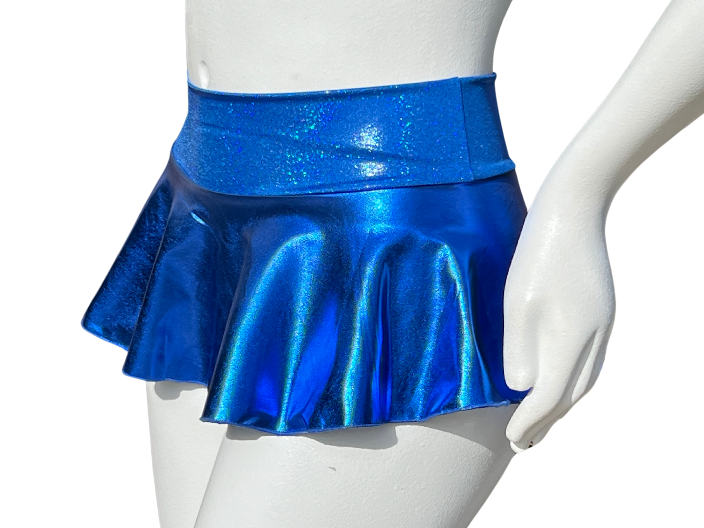 Blue Liquid Metal Rave Skirt