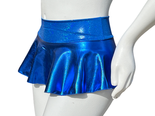 Blue Liquid Metal Rave Skirt