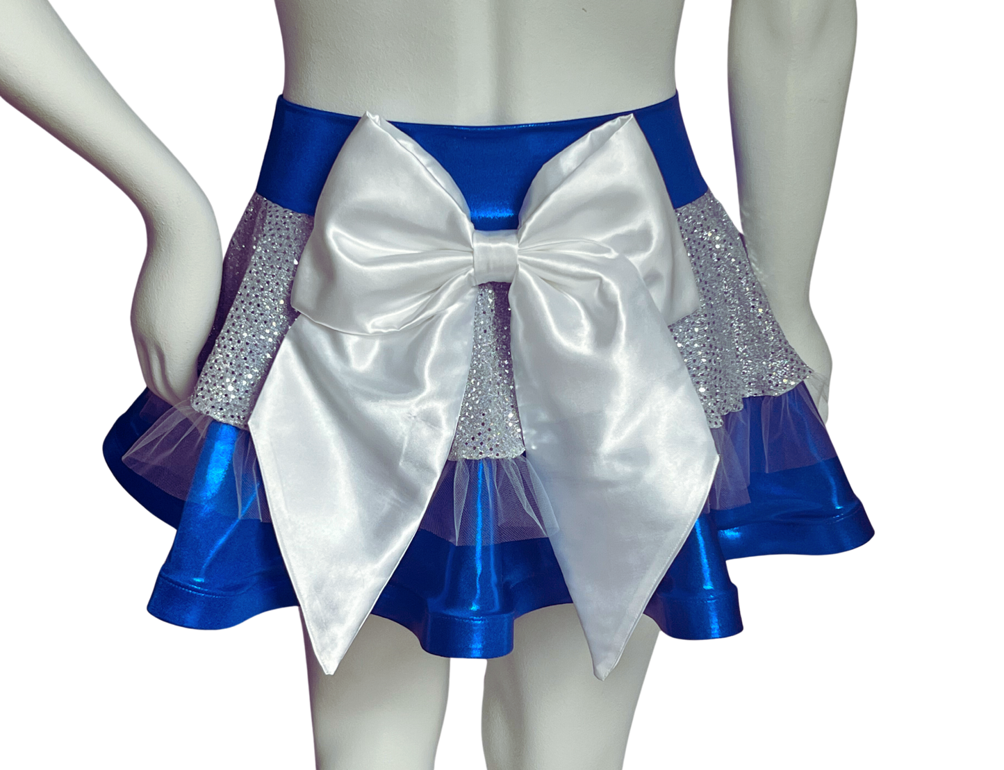 Deep Blue/White Silver Badass Bow Skirt