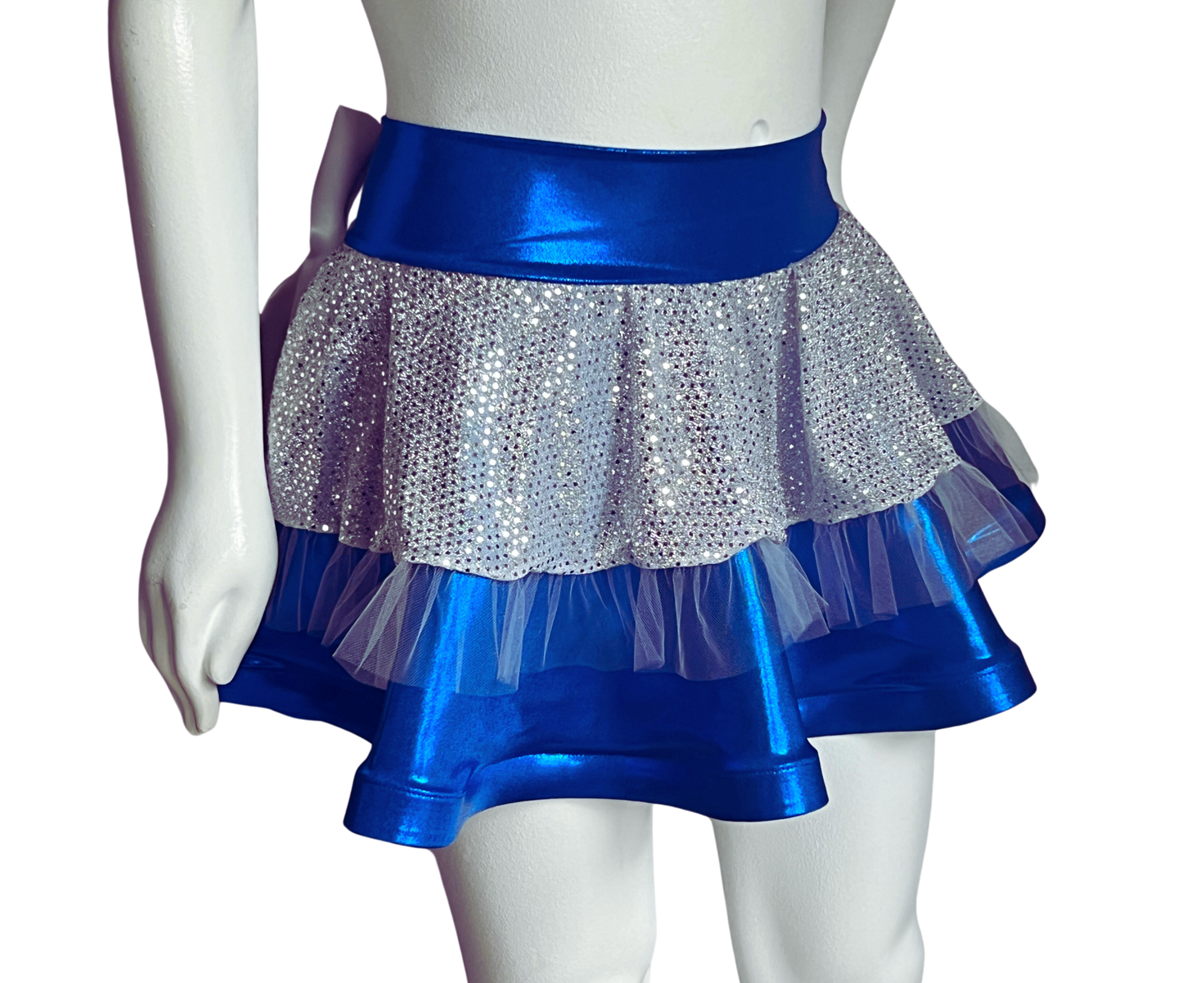 Deep Blue/White Silver Badass Bow Skirt