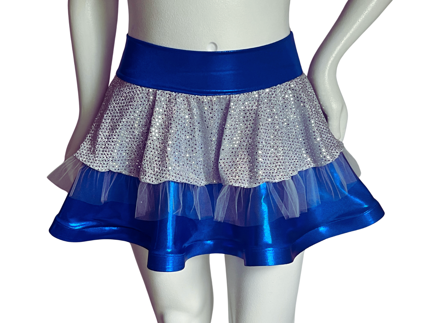 Deep Blue/White Silver Badass Bow Skirt