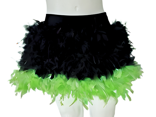 Green Feather Duster Skirt