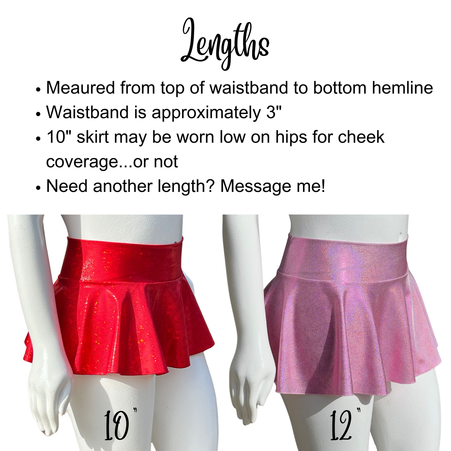 Red Holographic Rave Skirt