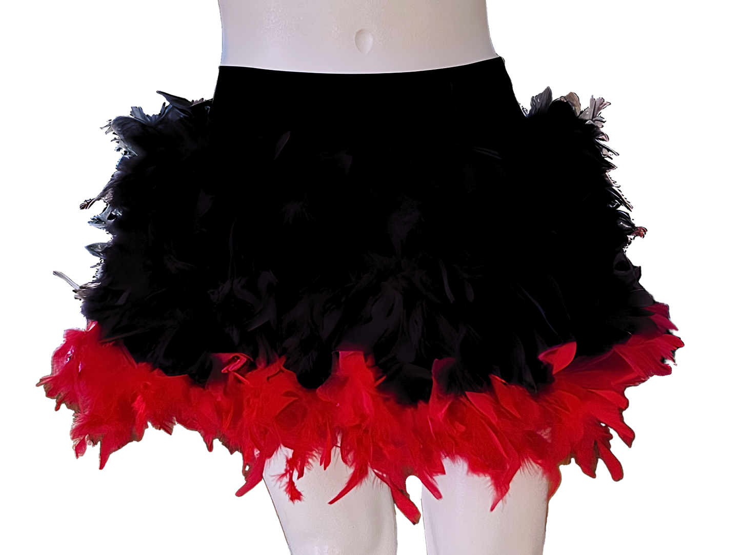 Red Feather Duster Skirt