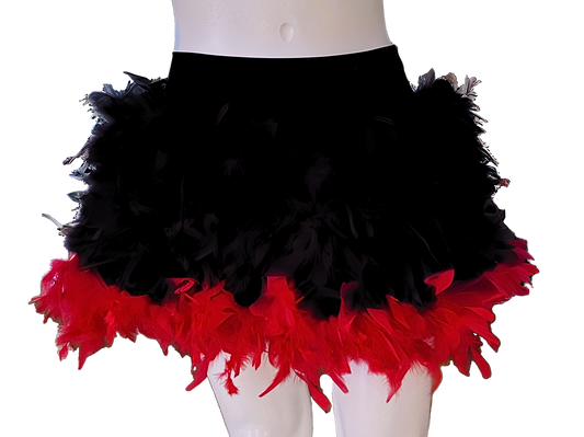 Red Feather Duster Skirt