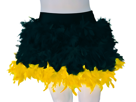 Yellow Feather Duster Skirt