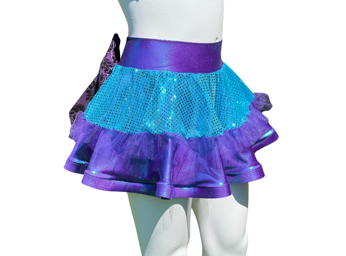 Purple Blue Iridescent/Turquoise Badass Bow Skirt