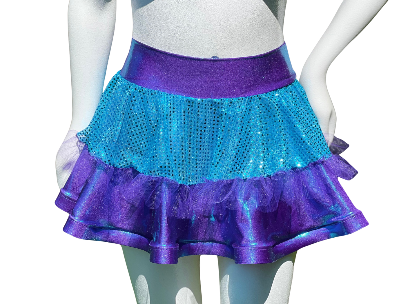 Purple Blue Iridescent/Turquoise Badass Bow Skirt