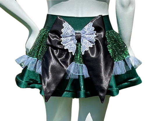 Dark Green Badass Bow Skirt