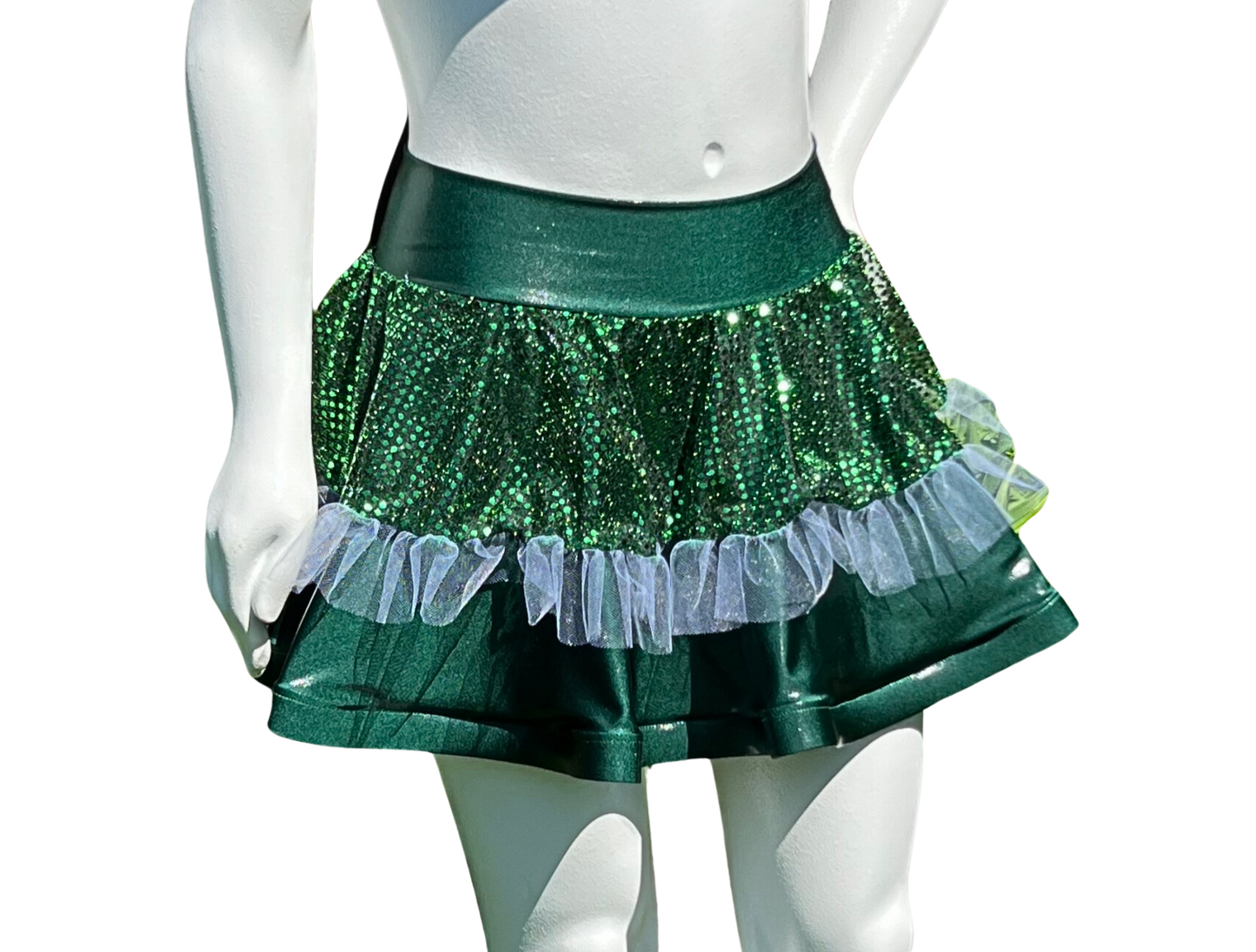 Dark Green Badass Bow Skirt