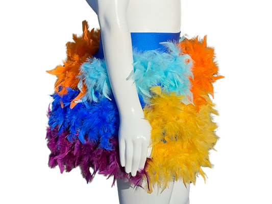 Kevin Rainbow Bird Up Feather Skirt