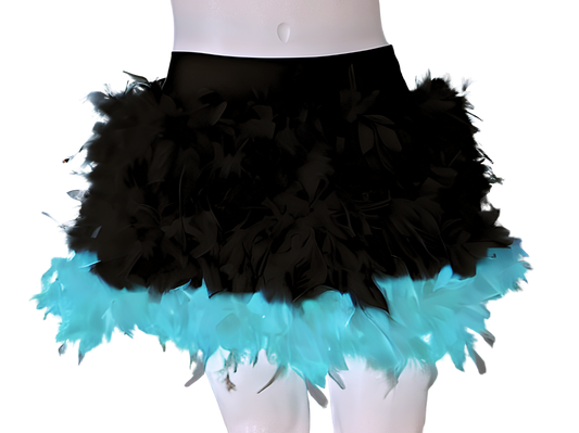 Turquoise Feather Duster Skirt