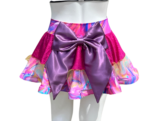 Swirl/Magenta Badass Bow Skirt