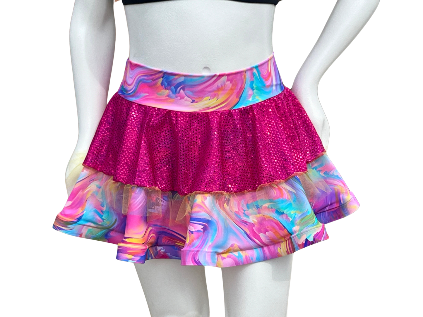 Swirl/Magenta Badass Bow Skirt