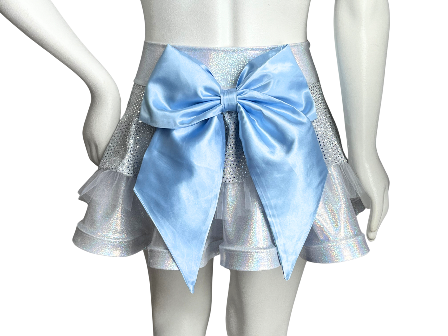 White Silver Badass Bow Skirt