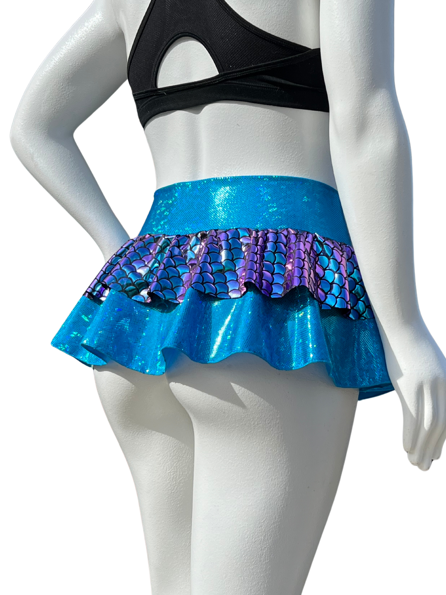 Mermaid Holographic Rave Skirt