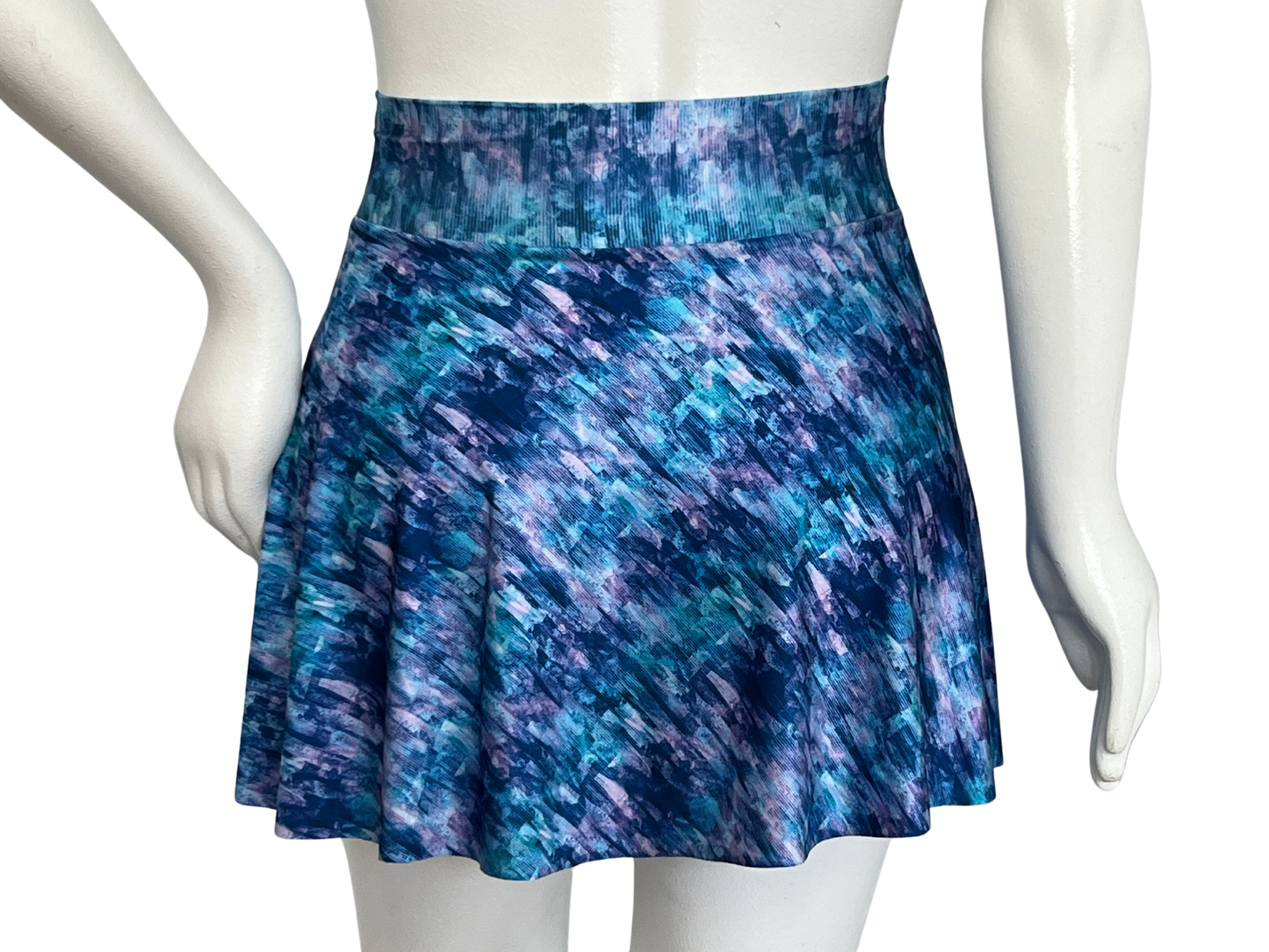 Blue Brushstrokes Skirt - Size XS 24-26 inch waist