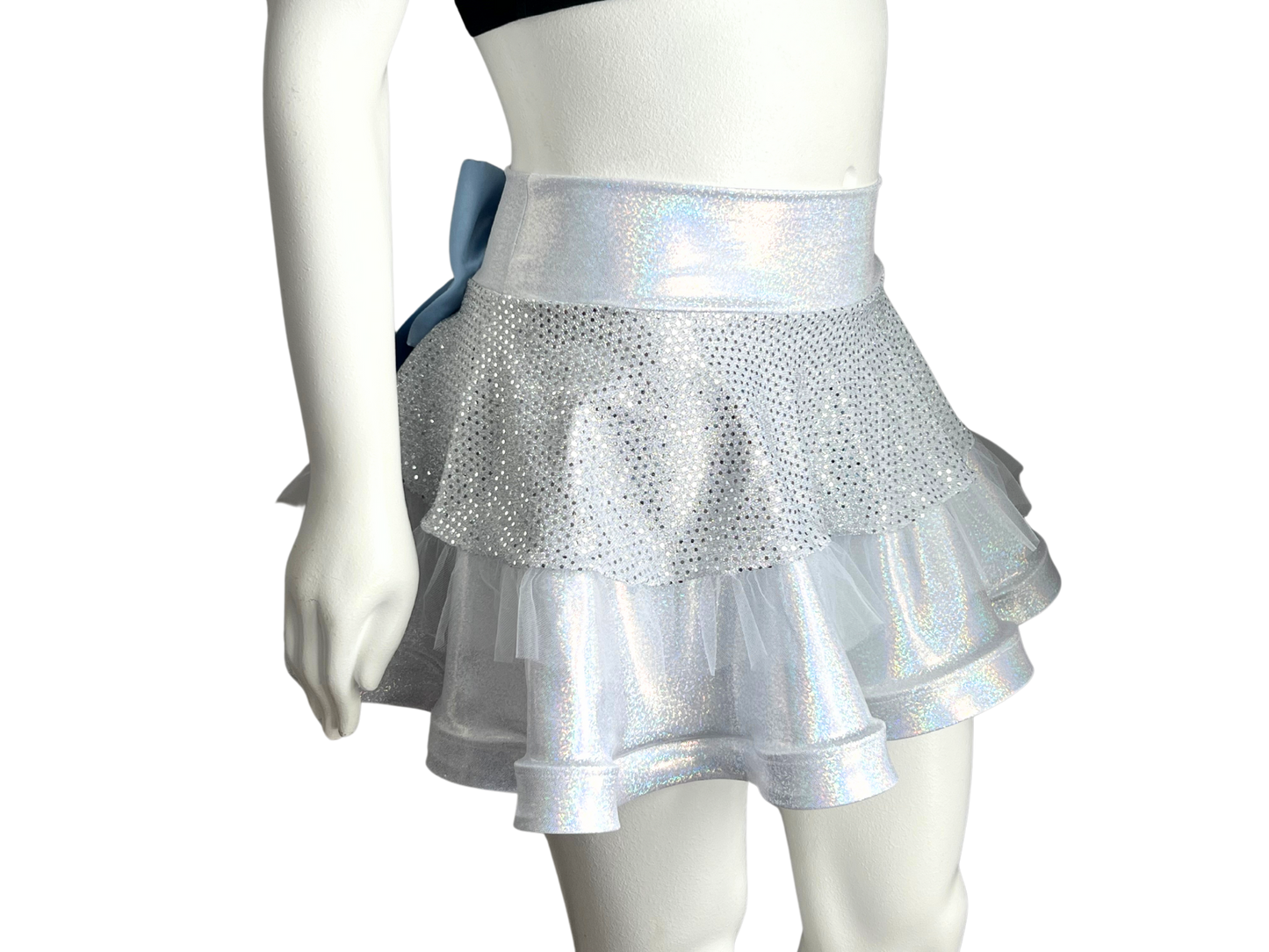 White Silver Badass Bow Skirt