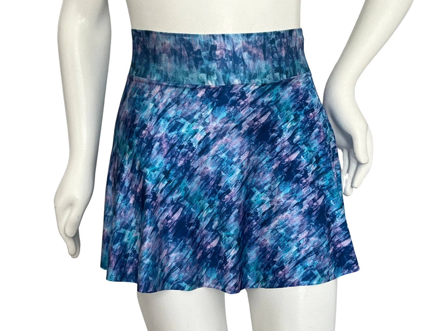 Blue Brushstrokes Skirt - Size XS 24-26 inch waist