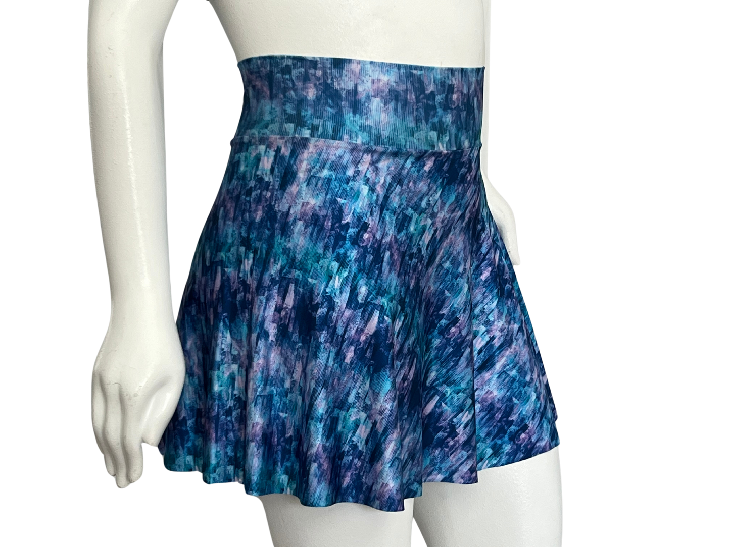 Blue Brushstrokes Skirt - Size XS 24-26 inch waist