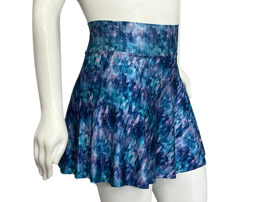 Blue Brushstrokes Skirt - Size XS 24-26 inch waist