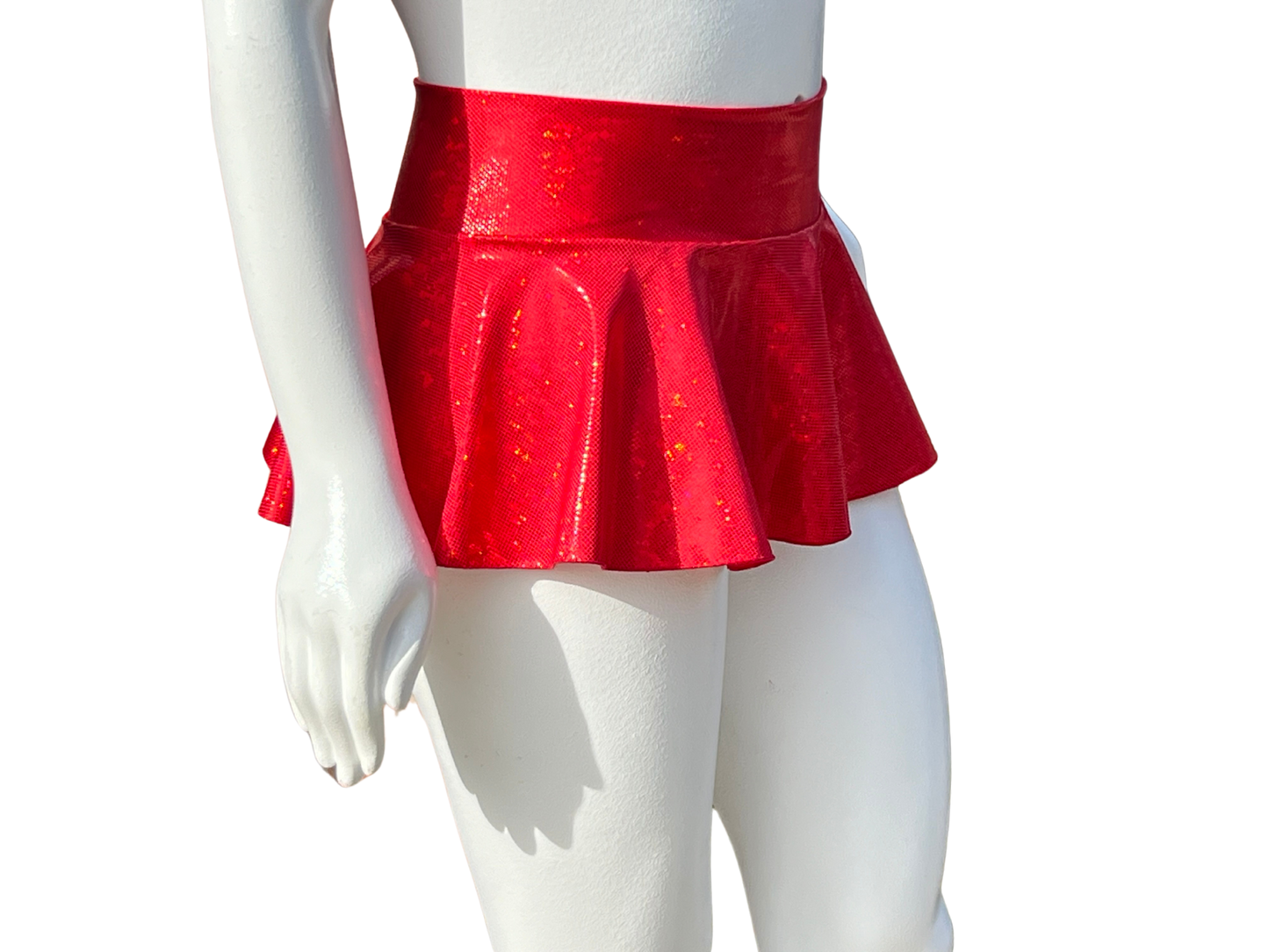 Red Holographic Rave Skirt